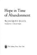 Cover of Hope in time of abandonment
