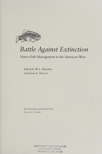 Cover of Battle against extinction