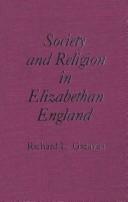 Cover of Society and religion in Elizabethan England