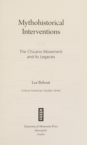 Cover of Mythohistorical interventions
