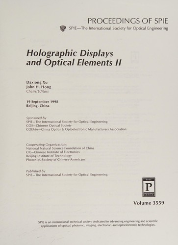 Cover of Holographic displays and optical elements II