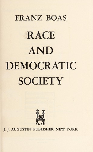 Cover of Race and democratic society