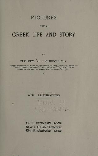 Cover of Pictures from Greek life and story