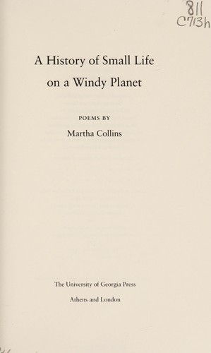 Cover of A history of small life on a windy planet
