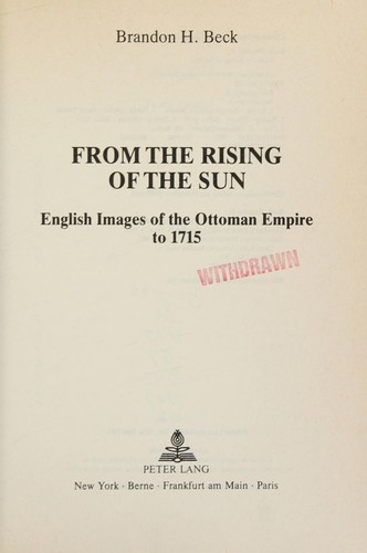 Cover of From the Rising of the Sun