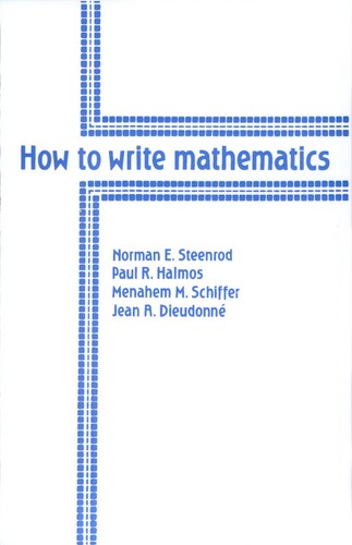 Cover of How To Write Mathematics