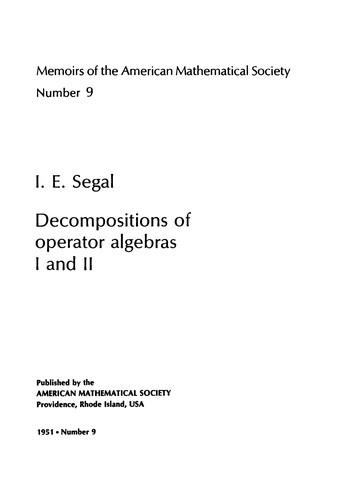 Cover of Decompositions of operator algebras