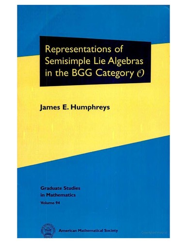Cover of Representations of semisimple Lie algebras in the BGG category O