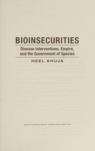 Cover of Bioinsecurities