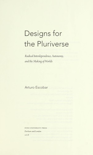 Cover of Designs for the pluriverse