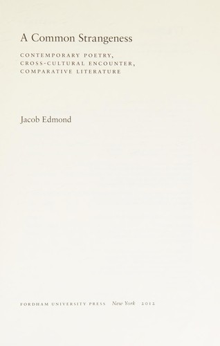Cover of A common strangeness