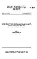 Cover of Scientific thought and social reality