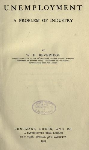 Cover of Unemployment