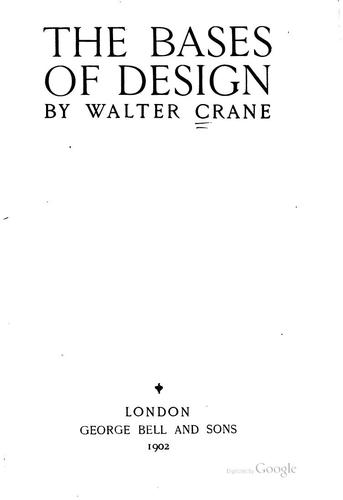 Cover of The bases of design