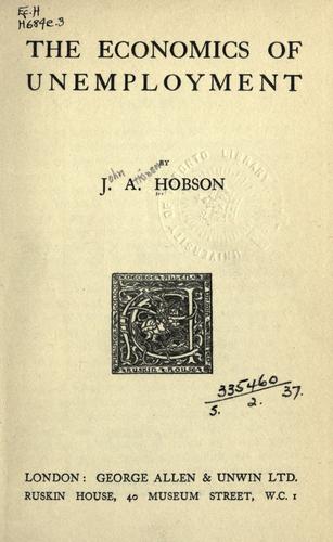 Cover of The economics of unemployment