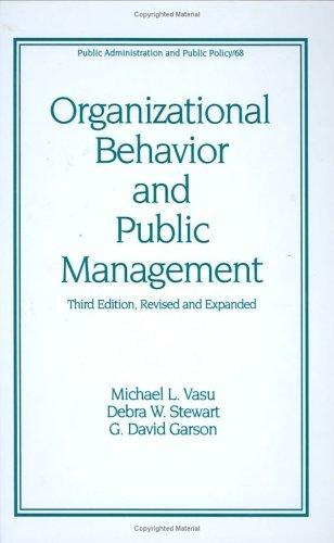 Cover of Organizational behavior and public management