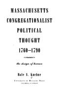 Cover of Massachusetts Congregationalist political thought, 1760-1790