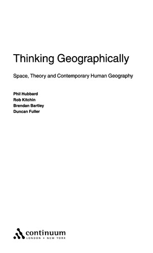 Cover of Thinking geographically