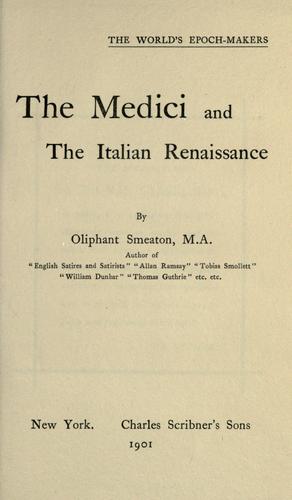 Cover of The Medici and the Italian renaissance
