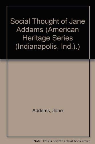 Cover of The social thought of Jane Addams