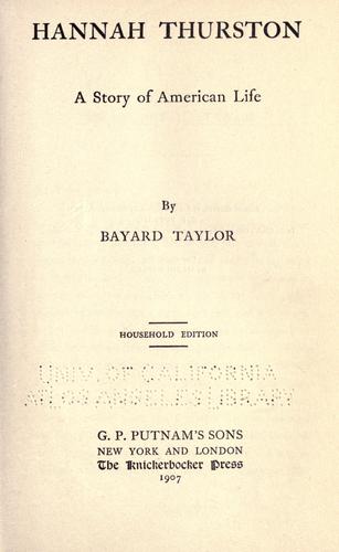 Cover of Hannah Thurston