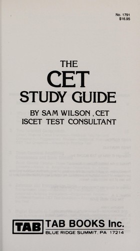 Cover of The CET study guide