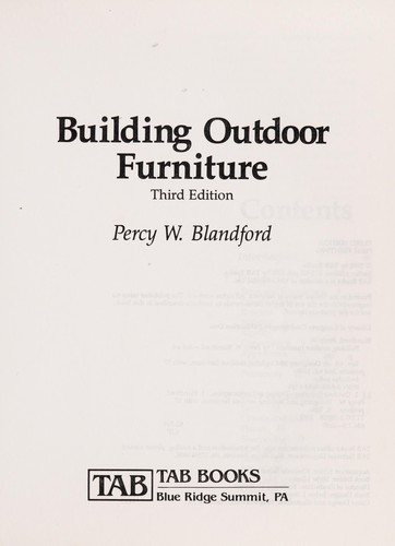 Cover of Building Outdoor Furniture