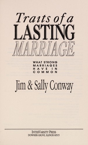 Cover of Traits of a lasting marriage