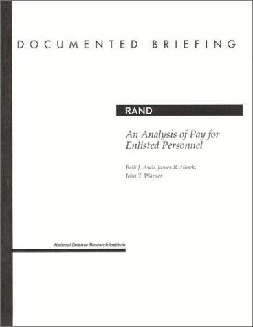 Cover of An analysis of pay for enlisted personnel