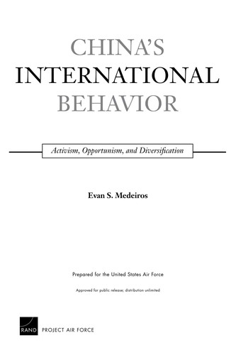 Cover of China's international behavior