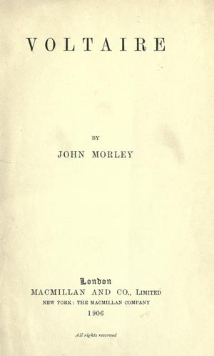 Cover of Voltaire