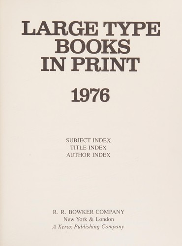 Cover of Large Type Books in Print, 1980