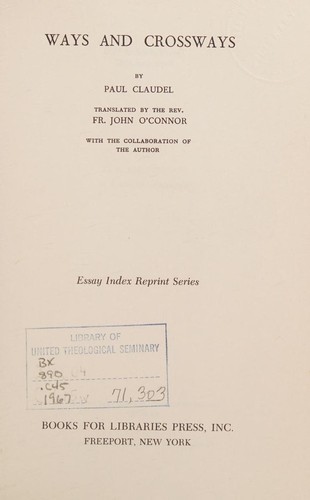 Cover of Ways and crossways