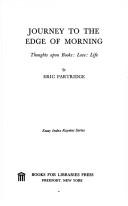 Cover of Journey to the edge of morning