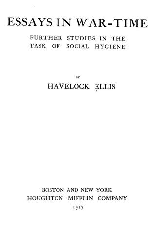 Cover of Essays in war-time