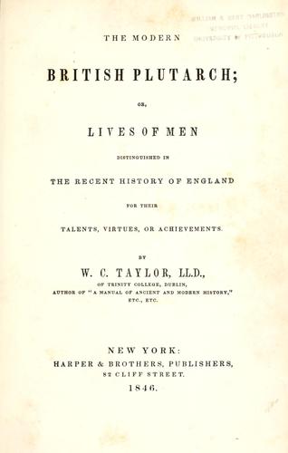 Cover of The modern British Plutarch