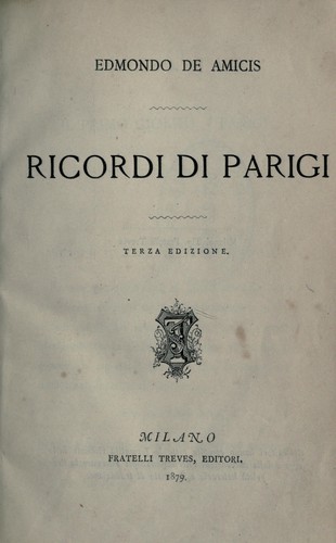 Cover of Ricordi di Parigi