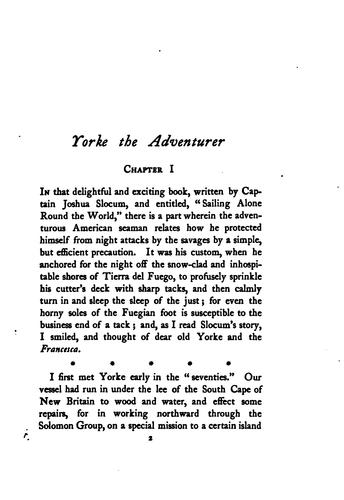 Cover of Yorke the adventurer, and other stories