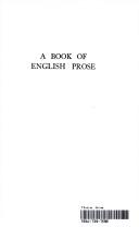Cover of A book of English prose, 1700-1914