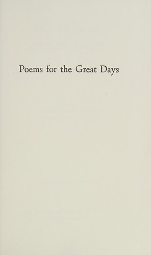 Cover of Poems for the Great Days
