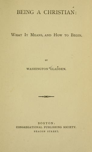 Cover of Being a Christian: what it means and how to begin