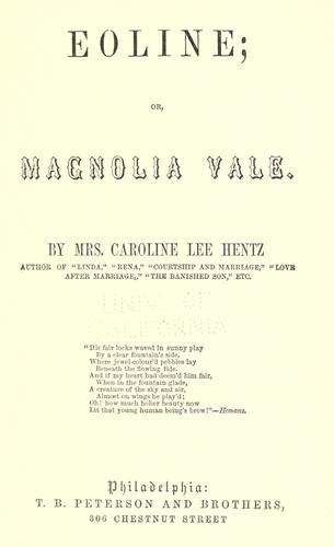 Cover of Eoline; Or, Magnolia Vale