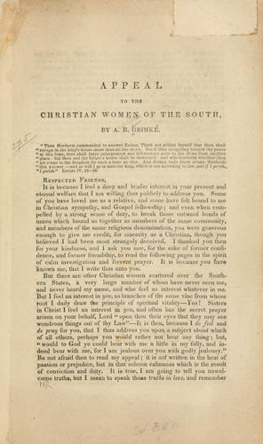 Cover of Appeal to the Christian women of the South