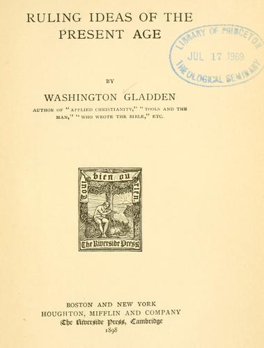 Cover of Ruling ideas of the present age
