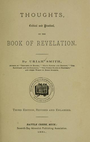 Cover of Thoughts, critical and practical, on the book of Revelation