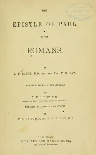 Cover of The Epistle of Paul to the Romans
