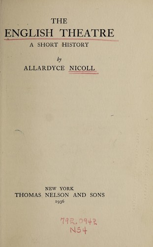 Cover of The English Theatre