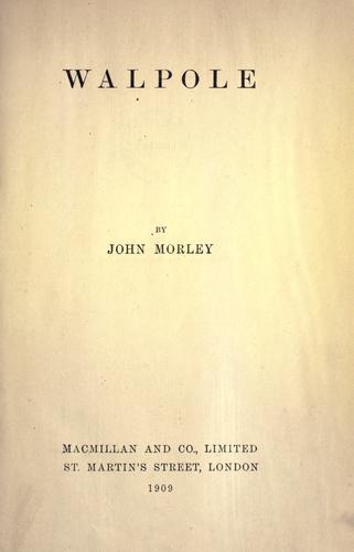 Cover of Walpole