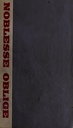 Cover of Noblesse oblige