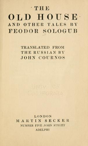 Cover of The old house, and other tales